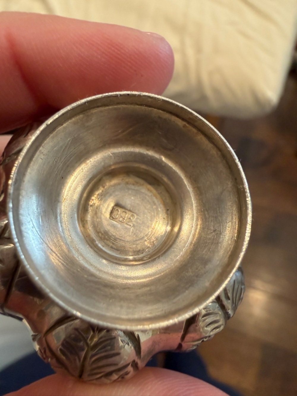 Silver antique salt shaker Floral Decorative Pumpkin Accent - Picture 4 of 6